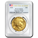 2020 1 oz Gold Buffalo MS-70 PCGS (First Day of Issue) 2020 1 oz Gold Buffalo MS-70 PCGS (First Day of Issue)